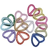 SEMINI 12PCS T-shirt Clips 1 inch T Shirt Plastic Heart Shape Fashion Scarf Clip Ring with Assort...