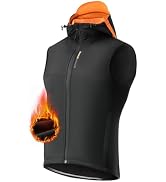 ROCKBROS Cycling Vest Winter Men's Vest Warm Outerwear Vest for Men Fleece Lined Windproof Sleeve...