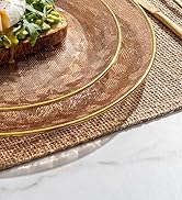 Clear Brown Gold Plastic Plates
