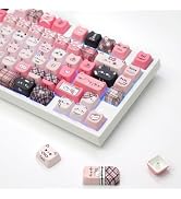 ATTACK SHARK SK05 118 Keys Full Keycaps Set,Cat Theme,Black Pink,Dye-Sub | MOA Profile for 21/60/...