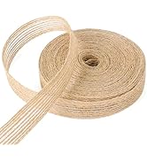 Sentoyou Burlap Ribbon for Gift Wrapping - 5/8 inch 10Yard Natural Burlap Fabric Ribbon for Chris...