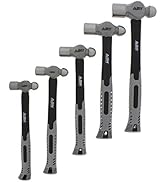 ABN Ball Pein Hammer 5-pc Set – 8, 12, 16, 24, 32 oz – Fiberglass & Carbon Steel for Metal Rivet,...