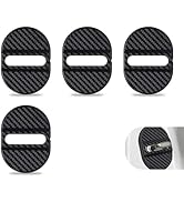 WZP 4PCS Car Door Lock Cover, Carbon Fiber Interior Trim Door Lock Cover, Silicone Silent Shock L...