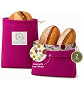 Bee's Wrap Beeswax Bread Bags, 2 Pack - Meadow Magic | Beeswax Lined - Breathable Bread Storage -...