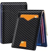XZVXZV Man Slim Wallet Leather Money Clip RFID Blocking Front Pocket Minimalist Bifold Wallet Thi...