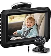 Zacro 1080P Baby Car Mirror Camera for Rear Facing Seat, USB/Type-C Port 4.3" Backseat Headrest C...