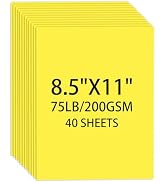 Cardstock 8.5 X 11, 40 Sheets Lemon Yellow Card Stock, 75lb/ 200gsm Copy Paper, Cardstock Printer...