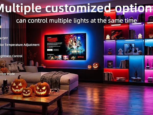 Under Cabinet Lighting with Remote,RGB Color Changing Under Cabinet Lighting Wireless