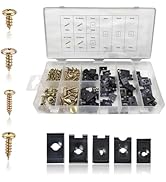 CouTunp 170PCS Car U-Clip and Screw Assortment Kit, 9 Different Sizes Auto U Nut Screw Clip, Car ...