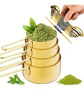 Sinnlicht 13pcs Gold Stainless Steel Measuring Cups and Spoons Set, Including 8 Double-Sided Magn...