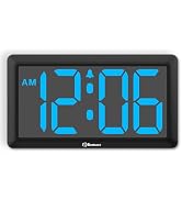 Soobest 9.5 Inch Large Digital Wall Clock Battery Operated, Auto & Manual Dimmer LED Display, Eas...
