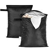 2 Pack Swimsuit & Towel Wet Dry Sack - 12 x 16 inch Waterproof Clothes Bag with Handle & Zippered...