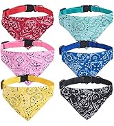 XIMA 6PCS Cat Bandana Collars with Removable Bow Tie for Cats Puppy Kittens Small Dogs Collars Ad...