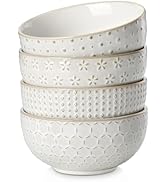 MALACASA Cereal Bowls, 30 Ounce Ceramic Soup Bowl for Kitchen, Stoneware Bowls Set of 4 with Embo...