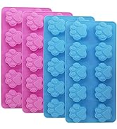 Food Grade Silicone Paw Print Mold, DaKuan Set of 4 Packs Reusable Dog Cat Animal Paw Ice Candy C...