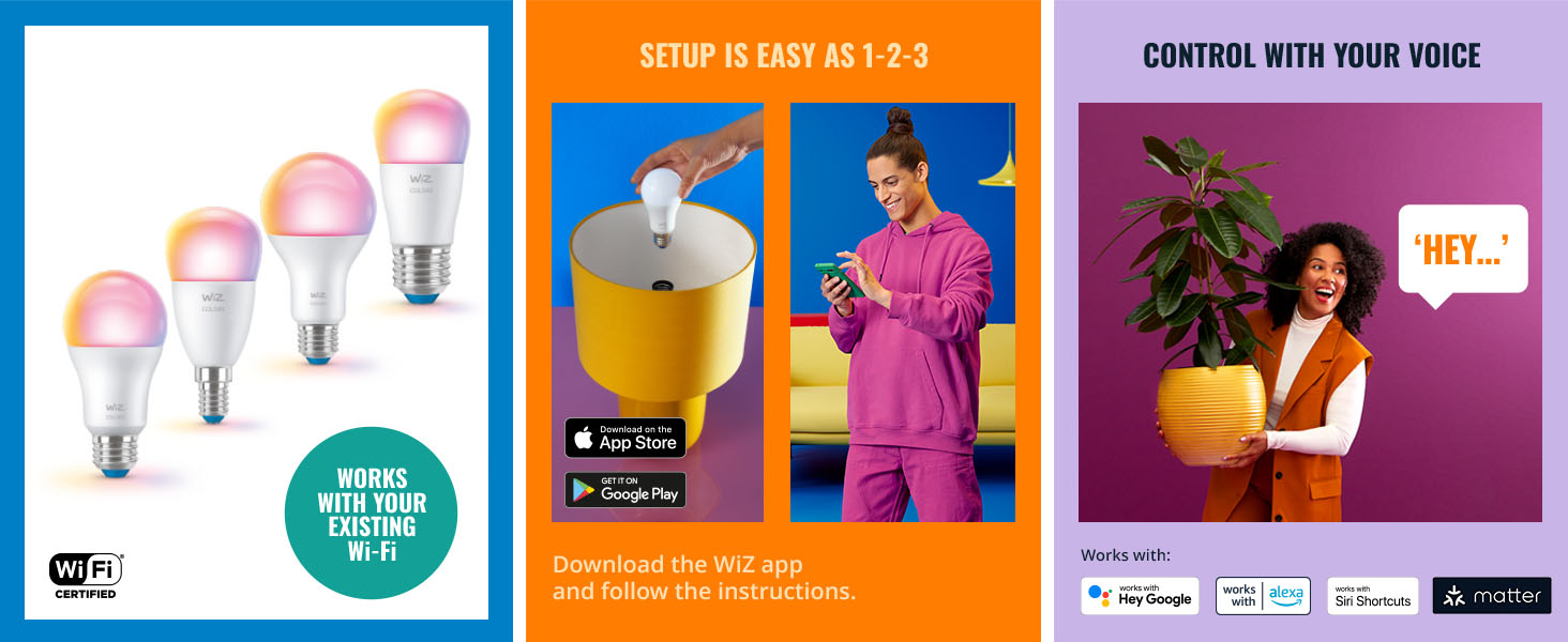 A19, color, smart, LED, bulb, easy setup, voice control, wi-fi, iOS, Android