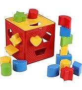 Play22 Baby Blocks Shape Sorter Toy - Childrens Blocks Includes 18 Shapes - Color Recognition Sha...