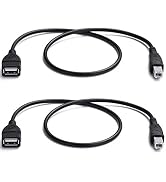 YOUOWO 2 Pack USB 2.0 Cable A Female to USB B Male Cable for Printer Extender Connection Cables U...