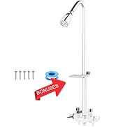 Artiwell Outdoor Shower Fixture System,with Rustproof Riser and Riser Extension, Double Handle Ut...