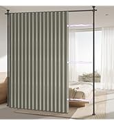 AJAZZ Privacy Curtains for Room Divider with Blackout & Soundproof (Grey, W100 x L84 in, 1 Panel)...