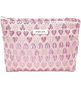 STARDW Cute Makeup Bag Aesthetic Cosmetic Bags for Women Girls, Travel Toiletry Bag Large Capacit...