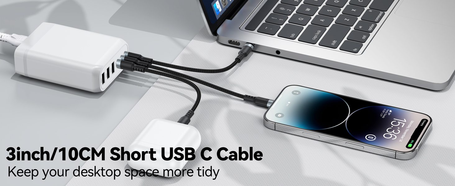 short usb c cable for power bank