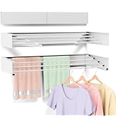 BAKON Clothes Drying Rack Wall Mounted for Laundry, Drying Rack Clothing Wall Mounted, with 3 Alu...