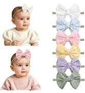 DED 6 Pack Hair Bows Nylon Headband