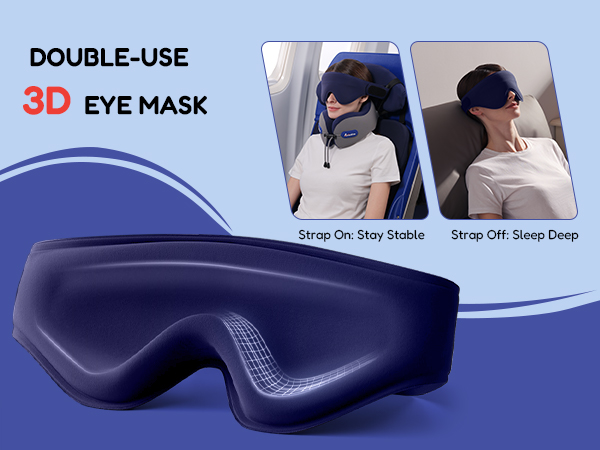 travel neck pillow with eye mask