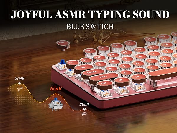 typewriter keyboard pink