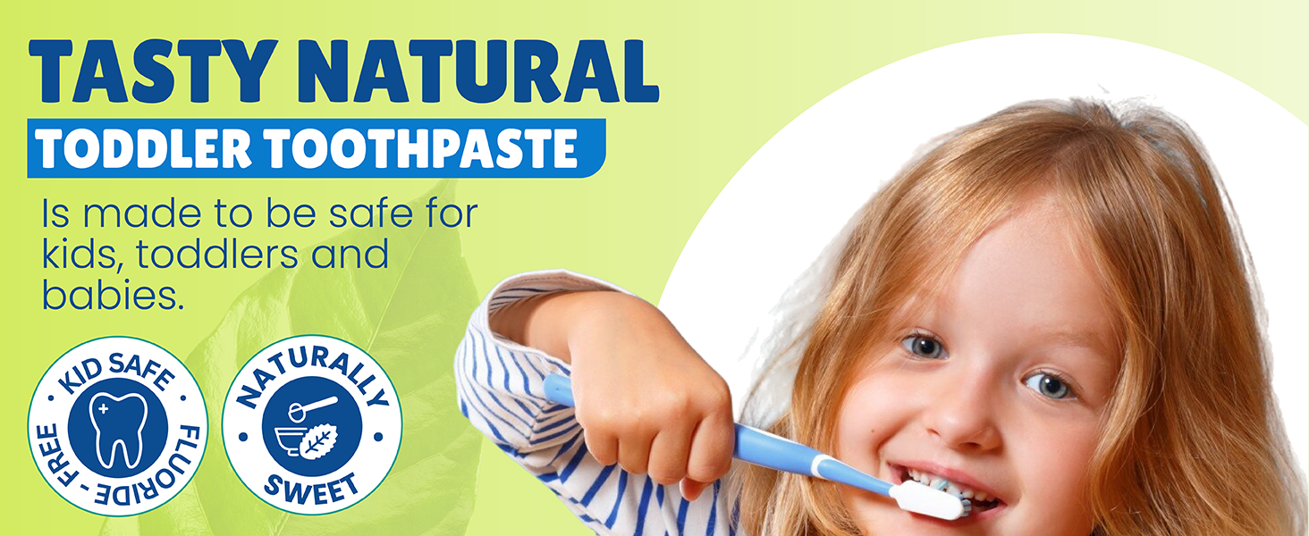 kids toothpaste sensitive teeth natural fluoride free xylitol flavored toddlers flouride-free paste