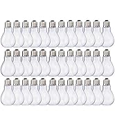 Fillable Light Bulb Containers, 36 Pack – Clear Plastic Candy Jars, Party Favors, Decorative Cent...