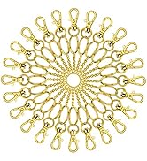 150Pcs Gold Swivel Snap Hook Set,Swivel Clasp Keychain Hook Lobster Clasp Split Key Rings with Ch...