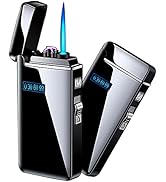 Arc Lighter, Jet Flame Torch Lighter Electric Lighter Refillable Butane 2 in 1, USB Rechargeable ...