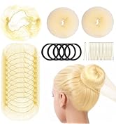 Teenitor Hair Net and Small Donut Bun Maker for Kids, 10 Pcs 30cm Invisible Hair Nets, 2 Pcs Hair...