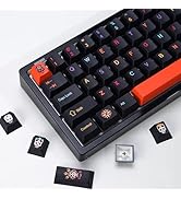 YMKPVR KBDiy Mictlán Five-Sided Dye-Sublimation Keycaps,143 Keys Cherry Profile PBT Orange Hallow...