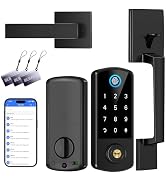 Keyless Entry Door Lock Deadbolt with Handle Set, BEBASIA Fingerprint Door Lock, APP Smart Door L...
