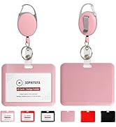 SOPHIYAYA ID Badge Holder with Clip Badge Reels Retractable Heavy Duty Id Card with Carabiner Bad...