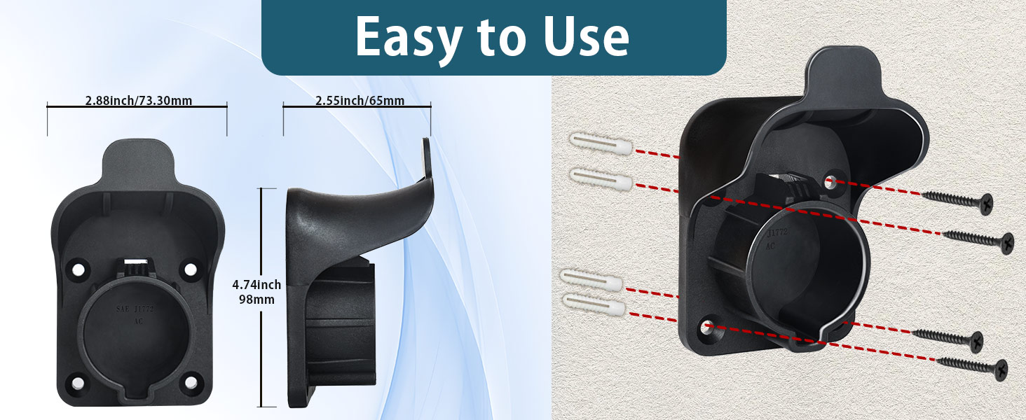 ev charger cable cord holder wall mount organizer sae j1772 hanger hook holster indoor electric car