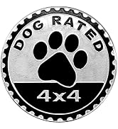 Dogs Badge Rated Car Emblem, 4 x 4 Metal Automotive Badge 3D Metal Car Badges Emblems Round Emble...