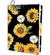 CRASPIRE Sunflower Stretchable Book Cover Floral Daisy Flower Washable Reusable Large Nylon Book ...