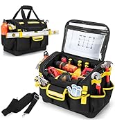 Trahzia 15-Inch Tool Organizer Bag with Hard Base, Heavy Duty Tool Box for Men, Tactical Electric...