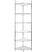 Donext 6-Tier Corner Shelf, storage shelves wire shelving, Adjustable metal shelving with wheel, ...