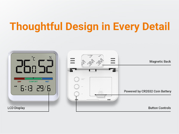 thermometer humidity monitor sensor hygrometer digital temp indoor outdoor T1SE Temtop home baby