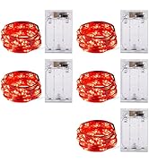 Minetom Fairy Lights Battery Operated, 5 Pack 7 FT 20 LED String Lights with Timer, Waterproof Si...