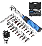 BULLTOOLS 1/4-inch Drive Click Torque Wrench Set Dual-Direction Adjustable 90-tooth Torque Wrench...