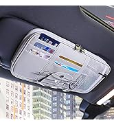 VAGURFO Car Sun Visor Organizer,Car Truck Storage Pouch Holder with Multi-Pocket Zipper Net,Auto ...