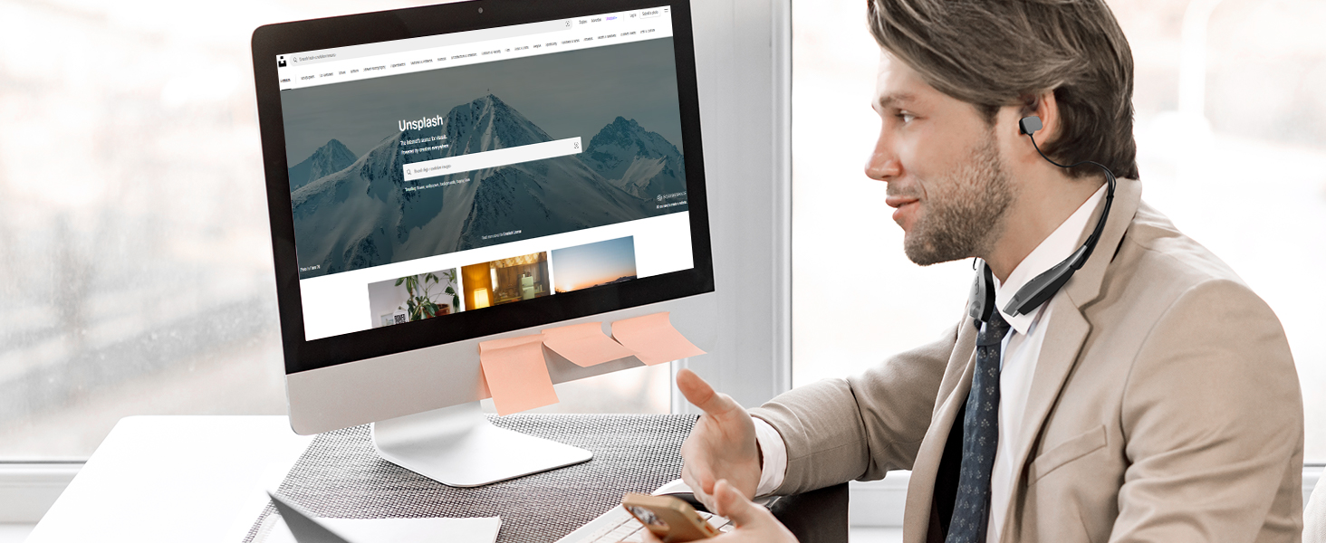 YOSDOM Around the Neck Bluetooth Headphones with 24 Hours of Non-stop Playback