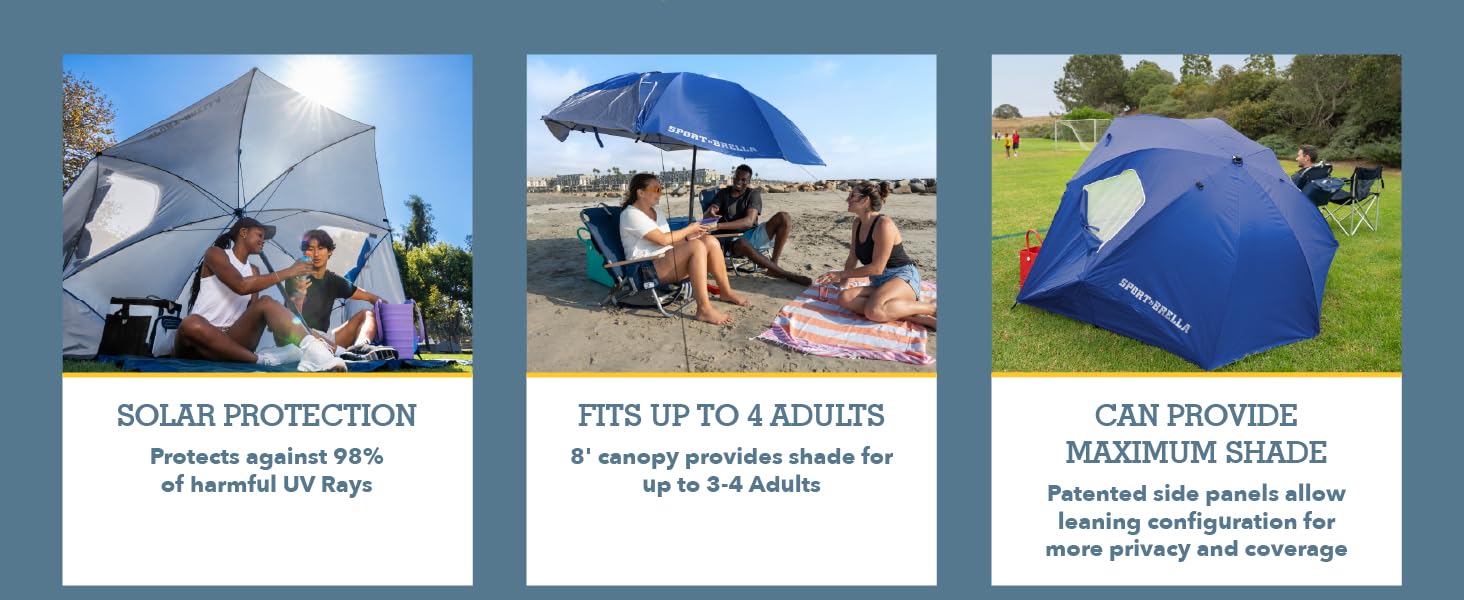 Solar Protection, Fits up to 4 Adults, Can provided maximum shade