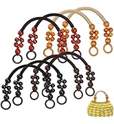Jucoan 8 PCS Wooden Beaded Purse Handles, 4 Colors Rustic Bead Purse Strap Handles Replacement, 1...
